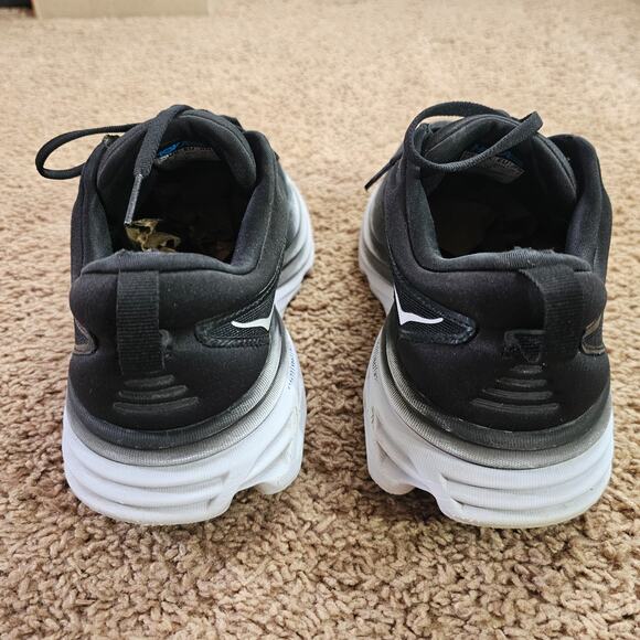 Hoka One One Bondi 8 Running Shoes Womens 8.5 Wide Black Cushioned Athletic Read - Picture 7 of 11